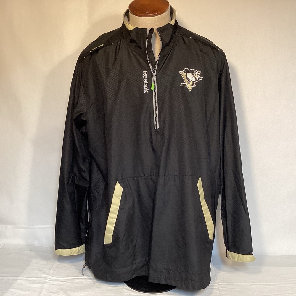 Pittsburgh Penguins NHL Reebok 1/4 Zip Pullover Windbreaker Men’s size 2XL